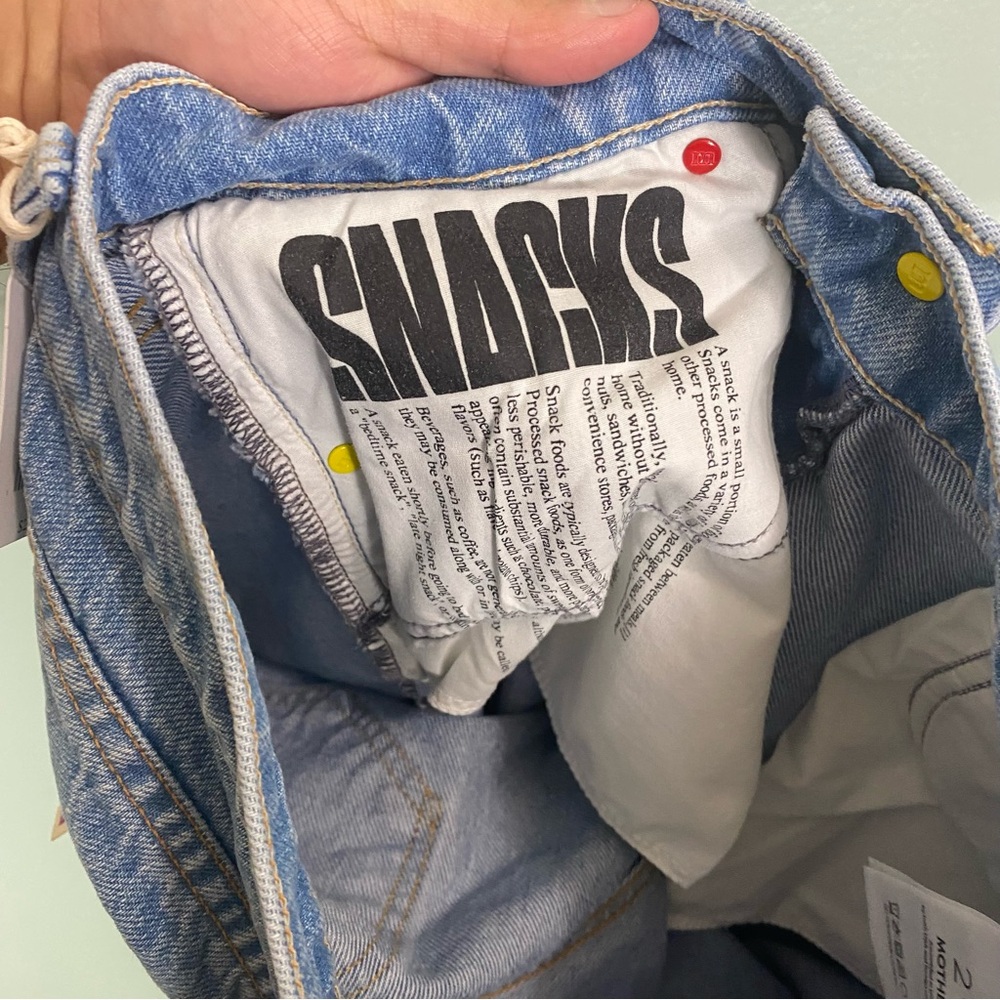 MOTHER Snacks! The Relish Heel All You Can Eat Size 29 Straight Leg Jeans Denim - Picture 8 of 9